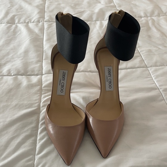 COPY - Jimmy choo heels. Elastic around ankle 37 1/2 - Picture 2 of 6